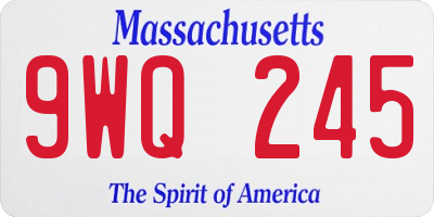 MA license plate 9WQ245