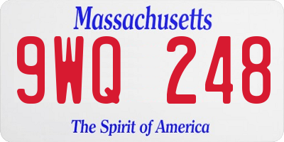 MA license plate 9WQ248