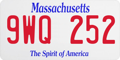 MA license plate 9WQ252
