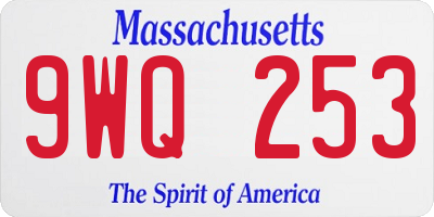 MA license plate 9WQ253