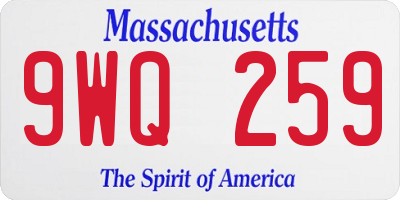 MA license plate 9WQ259