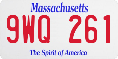 MA license plate 9WQ261