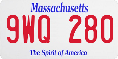 MA license plate 9WQ280