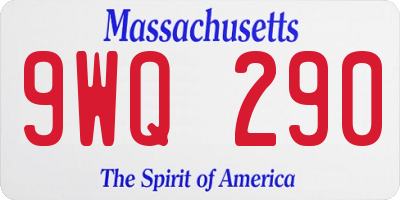 MA license plate 9WQ290