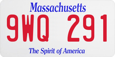 MA license plate 9WQ291