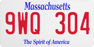 MA license plate 9WQ304