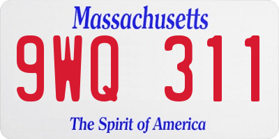 MA license plate 9WQ311