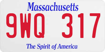 MA license plate 9WQ317