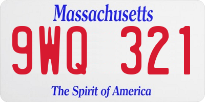 MA license plate 9WQ321