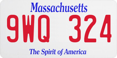 MA license plate 9WQ324