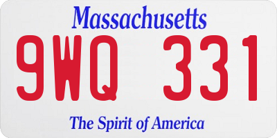 MA license plate 9WQ331