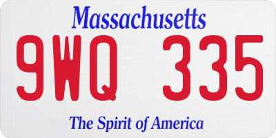 MA license plate 9WQ335
