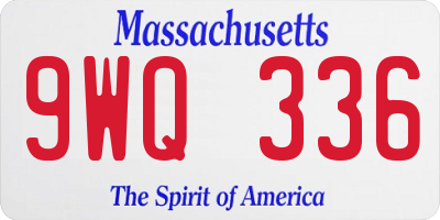 MA license plate 9WQ336