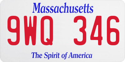 MA license plate 9WQ346