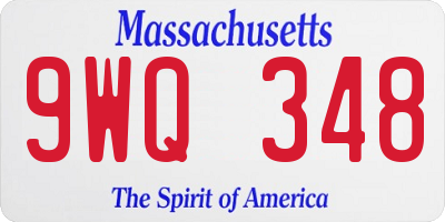 MA license plate 9WQ348