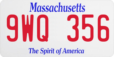 MA license plate 9WQ356