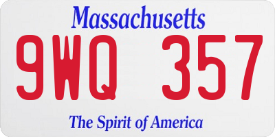 MA license plate 9WQ357