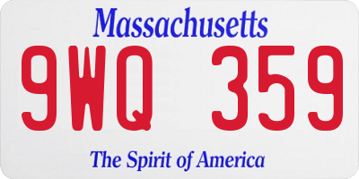 MA license plate 9WQ359