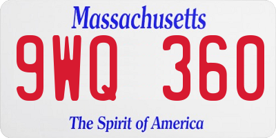MA license plate 9WQ360