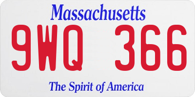 MA license plate 9WQ366