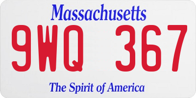 MA license plate 9WQ367