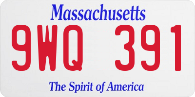 MA license plate 9WQ391