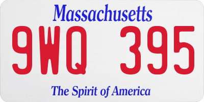 MA license plate 9WQ395