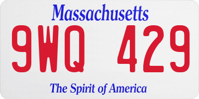 MA license plate 9WQ429