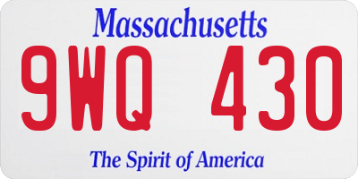 MA license plate 9WQ430