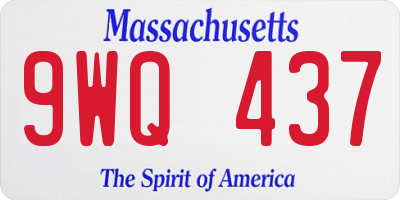 MA license plate 9WQ437
