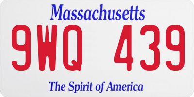 MA license plate 9WQ439