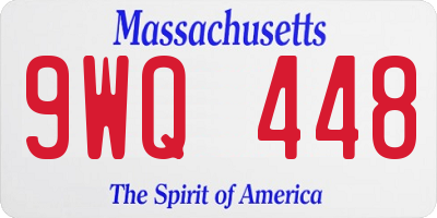 MA license plate 9WQ448