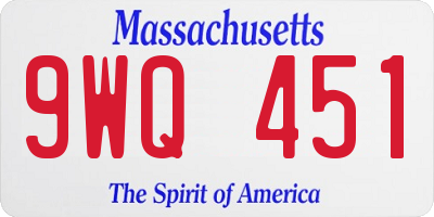 MA license plate 9WQ451