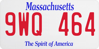 MA license plate 9WQ464