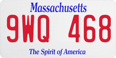 MA license plate 9WQ468