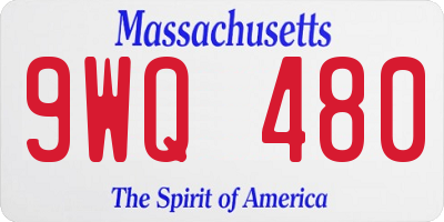 MA license plate 9WQ480