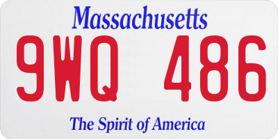 MA license plate 9WQ486