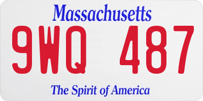 MA license plate 9WQ487