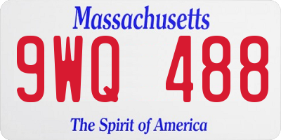 MA license plate 9WQ488