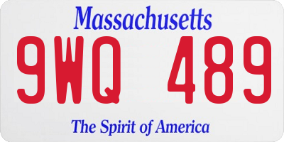 MA license plate 9WQ489