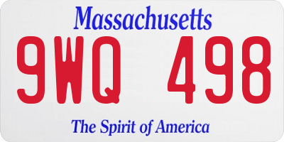 MA license plate 9WQ498