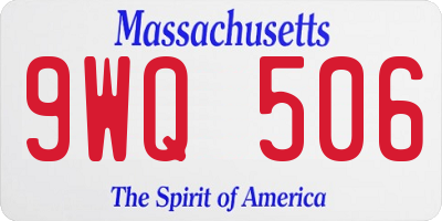 MA license plate 9WQ506