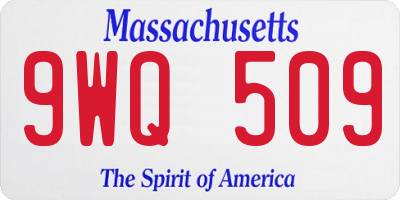 MA license plate 9WQ509