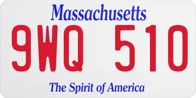 MA license plate 9WQ510