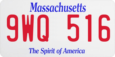 MA license plate 9WQ516