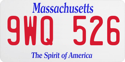 MA license plate 9WQ526