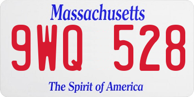 MA license plate 9WQ528