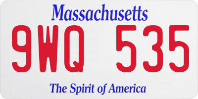 MA license plate 9WQ535