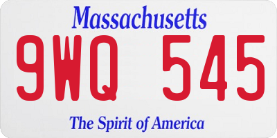 MA license plate 9WQ545