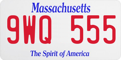 MA license plate 9WQ555